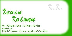 kevin kolman business card